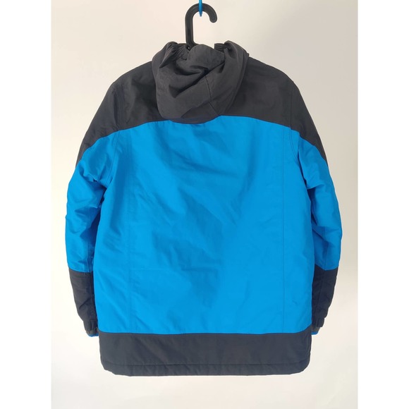 (V) Lands' End Coat Squall Jacket Parka Youth L Size 14-16 BLUE/ GRAY WATERPROOF - Picture 7 of 11